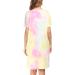Ekouaer Women's Short Sleeve Nightdress with Pockets | Soft Button Down Sleepwear | Summer Loungewear in Tie Dye Print - Buy Online on SooperMarket.com
