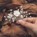 Gorais Flower Bride Wedding Hair Comb | Pearl Bridal Hair Piece | Leaf Hair Accessory for Women/Girls (A-Silver) - Buy Online on SooperMarket.com