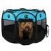 Blumoo Portable Pet Playpen, Foldable Dog Playpens, Indoor/Outdoor Pet Exercise Kennel Tent Mesh Shade Cover Travel Dog Play Tent for Puppies/Dogs/Cats/Rabbits S: 28"*28"*18" Blue
