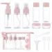 Xiyee travel bottles set 10 pieces of bottles container for the trip travel bottles container containable empty cosmetic bottles set for accessories shower gel shampoo cream cosmetics (pink)