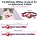 Mouyou Airtag Cat Neck Band | Adjustable Red Leopard Collar with Bell & Safety Clasp | Soft Nylon & Silicone Holder | Fits 22-34cm - Buy Online on SooperMarket.com