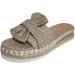 Evzosrz Summer Women's Espadrilles Wedge Sandals Slides | Bow Tie Platform Mules | Khaki 9 - Buy Online on SooperMarket.com