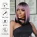Allbell Black Pink Ombre Bob Wigs for Women | Short Straight Wigs with Bangs | Natural-Looking Hair Replacement for Cosplay & Parties - Buy Online on SooperMarket.com