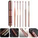 6pcs Stainless Steel Ear Cleaning Swab Kit | Rose Gold Ear Pick Set for Ear Wax Removal | Healeved Headphones Earbuds Cleaner - Buy Online on SooperMarket.com