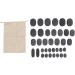 36pcs Basalt Hot Stones Set - Round Massage Stones for Body Relaxation | Spa Essentials - International Shipping - Buy Online on SooperMarket.com