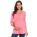 Love2Mi Women Maternity Blouse A Line Pregnancy Shirt 3/4 Bell-Sleeve Striped Maternity Clothes S Pink