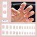 24PCS Glossy French Tip Press-On Acrylic Nails Set - Nude Pink Short Coffin Style with Glue | Full Cover Stick-On False Nails for Women and Girls - Buy Online on SooperMarket.com