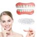 Fake Teeth  2 PCS Veneers Dentures Socket for Women and Men  Dental Veneers for Temporary Tooth Repair Upper and Lower Jaw  Protect Your Teeth and Regain Confident Smile  Bright White-R4