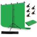Green Screen Backdrop with Stand kit,YELANGU 6.5X5ft Portable Photographic Studio Photo Background for Streaming, ID Photos, Video conferences and interviews