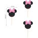 Arthsdite 24Pcs Mouse Inspired Cupcake Toppers with Pink Bow Black Glitter Mouse Cake Decorations for Baby Shower Wedding Kids Birthday Party Cake Decorations Supplies - Black Glitter - Buy Online on SooperMarket.com