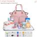 Lekebaby Baby Changing Bag Large Nappy Bags for Mom and Dad Nappy Changing Bag Stylish Travel Tote with Nappy Changing Mat Quilted Pink - Buy Online on SooperMarket.com