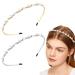 Aswewamt 2 Pcs Pearl Rhinestone Headbands Alloy Bridal Hair Hoop Decorative Headpiece Wedding Hair Accessories Ornaments for Elegant Women Girls