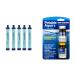 LifeStraw Personal Water Filter for Hiking Camping Travel and Survival Blue 5 Pack Carry Case + Tablets - Two 50 count
