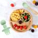77 Star Bamboo Baby Weaning Set | Suction Bowl, Plate, Spoon & Fork | Non-Slip Baby Feeding Set with Strong Detachable Suction Base | Mist Color - Buy Online on SooperMarket.com