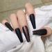 Handcess Halloween Coffin Fingernails - Matte Extra Long Black Acrylic Ballerina Press-On Nails for Women & Girls - 24 Pieces - Buy Online on SooperMarket.com
