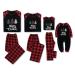 Amissz Christmas Matching Family Pyjamas Outfit Set Sleepwear Holiday Round Neck Long Sleeve T-Shirt Pajamas Set for Adults Womens Kids Toddle Baby Xmas Nightshirts Nightwear Black for Baby 2-3 Years