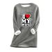 oelaio Valentine's Day Shirt for Ladies Womens Long Sleeve Round Neck Warm Sherpa Blouses Casual Loose Love Heart Tops