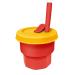 Farship Lifestyle Kids Cup with Straw and Lid  Reusable 12oz Silicone children's Mug  Spill-proof and Shatter-proof  BPA Free  Dishwasher Safe Tumbler for Teenager Children Kids (Orange& Red  11Oz) Orange& Red 11Oz