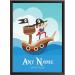 Personalized Pirate Ship Print for Boys Bedroom - Ideal for Birthday, Christening, or Naming Day Decor - Wall Art Keepsake for Sons, Godsons, and Brothers - Buy Online on SooperMarket.com