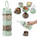 Heyu-Lotus Baby Milk Powder Dispenser Portable 4 Layers Formula Milk Storage Container 270ml per Layer Twist-Lock compartments Milk Powder Dispenser Container with Silicone Handle Green