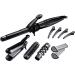 Remington S8670 Multi-Style Includes Reversible Styling Plates 19 mm Curling Tong Round Brush and Spiral Curling Attachment Hair Clips Black