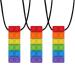 You & lemon 3 pieces of chewing necklace silicone pub trailer teething toys rainbow cubes for boys and girls with autism and ADHD