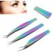 Herchr 3PCS Tweezers Set for Eyelash Extensions | Stainless Steel Straight & Curved Precision Tools - Buy Online on SooperMarket.com