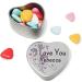 Personalised I Love You Name Heart Shaped Mini Tin Any Name Added Purple Ladybird Design Gift for Someone Special filled with mini chocolates Purple Flowers - Buy Online on SooperMarket.com