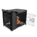 Durable Dog Crate Cover Double Door for Large pet Kennel Covers Universal Fit for 24 30 36 42 48 inches Wire Dog Crate (Black) 48 Inch (48"L x 30"W x 33"H)