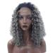 BGHJUE Women s Long Wave Hair Black Grey Short Curly Hair Lace Front Synthetic Wigs (Color : Dark grey)-Dark_grey