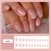 24Pcs White Ombre Almond Press-On Nails | Short Round Fake Nails for Women | Artificial Stick-On Nail Designs - Buy Online on SooperMarket.com