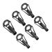 PATIKIL 4.2-5.5mm Fishing Rod Tip Repair Kit 6pcs Stainless Steel Stake Ring Guide Replacement for Saltwater Freshwater Fishing Black