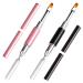 Kalolary 2PC Dual-Ended Poly Gel brush acrylic UV gel dual-ended poly gel brush poly gel brush Picker dual-ended poly gel nail brush for acrylic nail extension (black + pink)