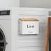 Magnetic Lint Bin for Laundry - Compact Wooden Lint Box with Lid | Rustic Modern Farmhouse Decor - White & Torched Finish - Buy Online on SooperMarket.com