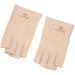 Manicure Gloves UV Protection Stretchy Breathable Fingerless Fiber Cotton Nail Lamp Gloves for Home Salon Grey (Light Yellow) - Buy Online on SooperMarket.com