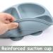 Lanjue 3 Pcs Silicone Baby Suction Plates | Non Slip Divided Dishes with Utensils for Toddler Self Feeding | Ideal for Highchairs Trays | Green Blue Beige - Buy Online on SooperMarket.com