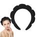 Spa Headbands for Face Washing Sponge Velvet Headbands for Women Puffy Headband for Makeup   Skincare   Face Mask   Soft Headbands - Black