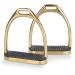 Equinate Stirrups Luna 10cm Gold - With anti-slip rubber tread - For adults and children - 2 pieces