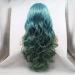 SHIYID Heat Resistant Body Wave Two Tones Synthetic Lace Front Wig - Green & Blue for Women | Middle Parting - Buy Online on SooperMarket.com