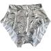 QFMQKPI Women's High Waisted Metallic Booty Shorts with Ruffle Trim - Small, Silver | Nightclub Hot Pants - Buy Online on SooperMarket.com