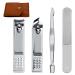Econtal nail clippers set of 4 small slanted with nail file and cuticle remover cuticle pusher cuticle clippers pliers case
