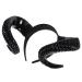 BELLIFFY Halloween Devil Horns Costume Accessory - Goat Horns and Ram Horns Headband - Unique Performance Hair Hoop for Dress up Cosplay Large Bull Horns Hair Band Sheep Horns Headband