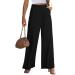 Vetinee Wide Leg Casual Dress Pants for Womens High Waisted Work Pants with Pockets Trousers for Business Office XXL Black