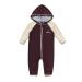 BONVERANO Baby Boys Swimsuit Toddler Bathing Suit Zip-up Full-Zip Hoodie One Piece Swimwear with UPF 50+ Sun Protection 6-9 Months Brown