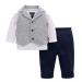 famuka Baby Boy Formal Wedding Outfit Suit Gentleman Tuxedo 3 Piece 24 Months Grey