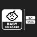 Buy 2 Pieces Baby on Board Car Stickers - 120mm x 120mm | International Shipping Available - Buy Online on SooperMarket.com
