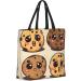DEHIWI 3 Chocolate Chip Cookies With Different Expressions Tote Bag For Women Waterproof Casual Shoulder Bag With Zipper Grocery Handbags For Office Shopping Travel Black One Size - Buy Online on SooperMarket.com