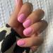 Square Press on Nails Short Fake Nails Rose Pink False Nails Acrylic Artificial Glossy Design Nails Full Cover Glue on Nails Stick on Nails for Women Girls Manicure Art Decorations(Barbie Powder)