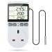 Doright Digital Temperature Controller LCD Screen Heating Cooling Temperature Switch Thermostat UK Plug 250V/13A Digital Temperature Controller for Greenhouse Farm Terrarium Reptile