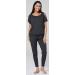 HAPPY MAMA Maternity Breastfeeding Lounge Top Joggers Pyjamas Set - Graphite Melange - Buy Online on SooperMarket.com